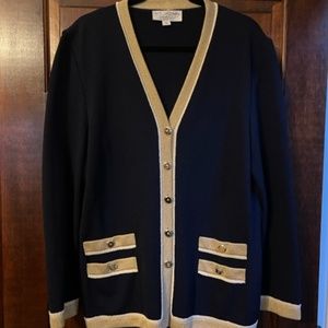 St. John navy blue cardigan size 12